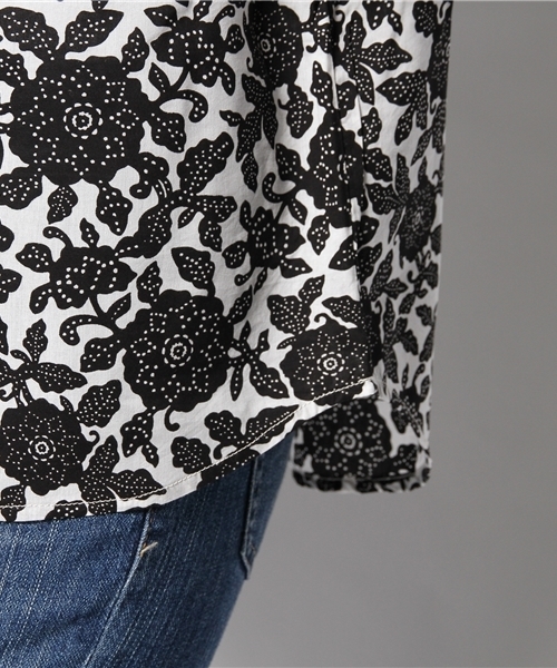 coen（コーエン）の「テンセル混大花柄ブラウス（シャツ/ブラウス・レディース・ライラック/イエロー/ブラック・フリー）」の6枚目の写真