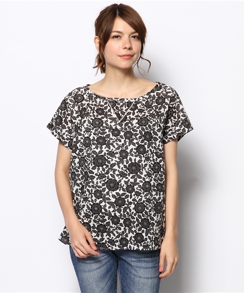 coen（コーエン）の「テンセル混大花柄ブラウス（シャツ/ブラウス・レディース・ライラック/イエロー/ブラック・フリー）」の11枚目の写真