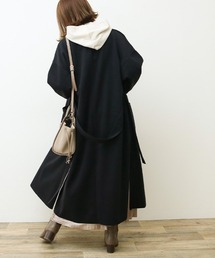 Social GIRL | カットオフチェスターニットサイドスリットオーバーサイズビッグシルエットロングライトガウンリバーコート(チェスターコート)