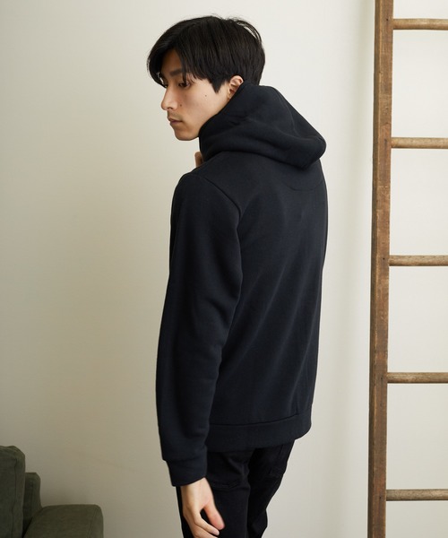 VIBGYOR(ヴィブジョー)の「VIBGYOR Select/パーカー釦カーディガンパイル裏起毛×ボア(BL)(パーカー・メンズ・チャコールグレー/ライトグレー/ブラック/ベージュ/ネイビー/その他1/その他2/杢グレー・MEDIUM/LARGE/X-LARGE)」の11枚目の写真