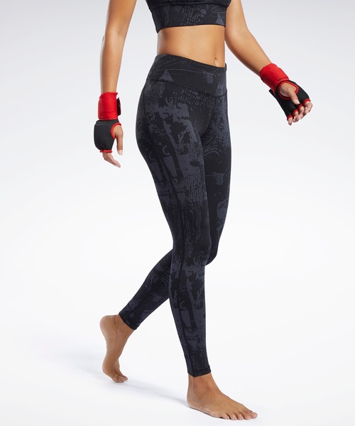 Reebok�i���[�{�b�N�j�́u�R���o�b�g �W���J�[�h ���b�N�X �^�C�c [Combat Jacquard Lux Tights] ���[�{�b�N�i���M���X/�X�p�b�c�j�v�b�u���b�N