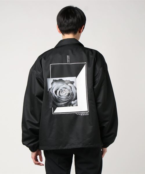 WEGO(ウィゴー)の「WEGO/Roseコーチジャケット(ブルゾン・メンズ・ホワイト/ブラック・MEDIUM/LARGE)」の4枚目の写真