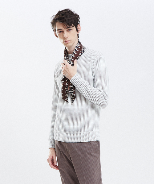 RECENCY OF MINE（リーセンシー オブ マイン）の「【Recency of Mine】オニワッフルクルーネックニット（ニット/セーター・メンズ・イエロー/ブルー/アイボリー・44/48/46）」の3枚目の写真