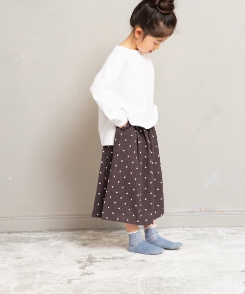 LOWRYS FARM(ローリーズファーム)の「【KIDS】アサレーヨンドットスカーチョ 877413(その他パンツ・キッズ・チャコールグレー/アイボリー・MEDIUM/LARGE/X-LARGE)」の1枚目の写真