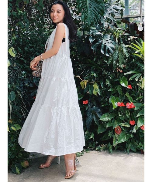 EVRIS（エヴリス）の「ティアードマキシワンピース（ワンピース・レディース・ホワイト/ブラック/レッド/カーキ・FREE）」の10枚目の写真