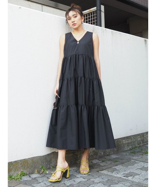 EVRIS（エヴリス）の「ティアードマキシワンピース（ワンピース・レディース・ホワイト/ブラック/レッド/カーキ・FREE）」の18枚目の写真