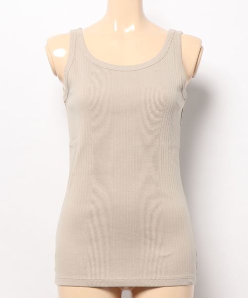 AMERICAN HOLIC（アメリカンホリック）の「針抜きテレコタンクトップ（タンクトップ・レディース・チャコールグレー/ブラック/オフホワイト/グレイッシュベージュ・M/L）」の7枚目の写真