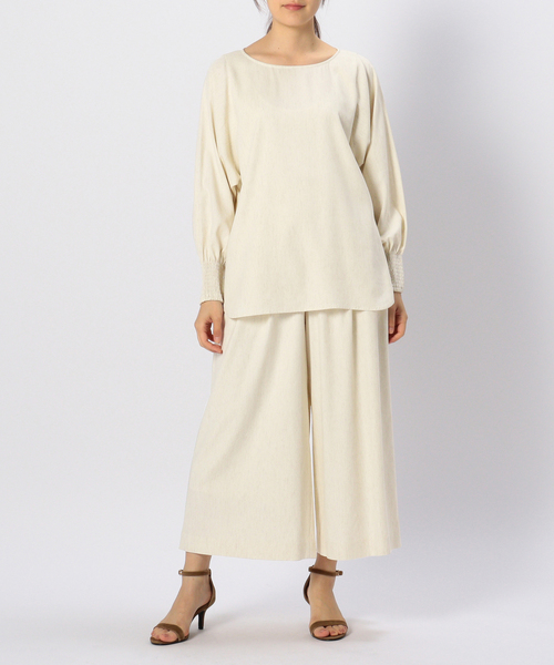 Liesse(リエス)の「袖シャーリングブラウス(シャツ/ブラウス・レディース・オフホワイト/チャコールグレー/パープル/キナリ・FREE)」の11枚目の写真