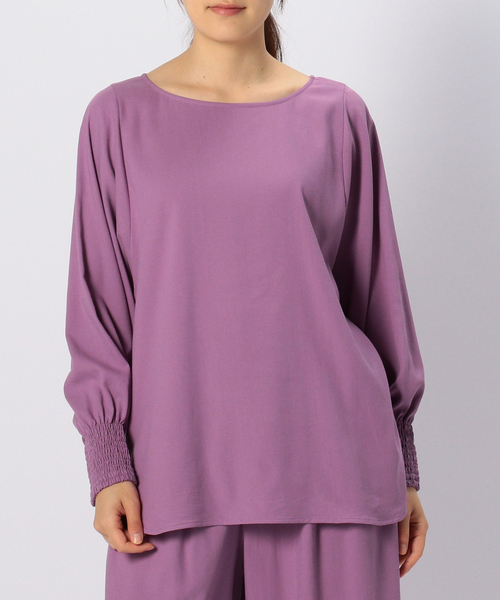 Liesse(リエス)の「袖シャーリングブラウス(シャツ/ブラウス・レディース・オフホワイト/チャコールグレー/パープル/キナリ・FREE)」の15枚目の写真