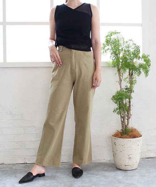 MODE ROBE（モードローブ）の「カットリブ×シアーニットワンショルセット（Tシャツ/カットソー・レディース・ブラック/ベージュ・FREE）」の2枚目の写真