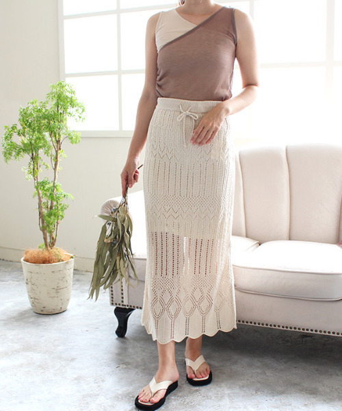 MODE ROBE（モードローブ）の「カットリブ×シアーニットワンショルセット（Tシャツ/カットソー・レディース・ブラック/ベージュ・FREE）」の5枚目の写真