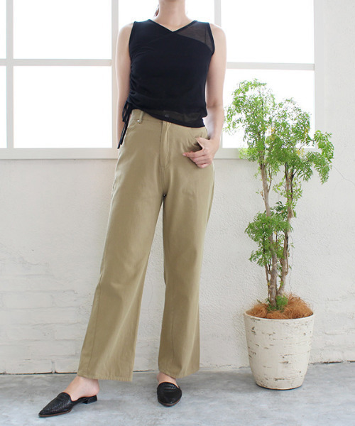 MODE ROBE（モードローブ）の「カットリブ×シアーニットワンショルセット（Tシャツ/カットソー・レディース・ブラック/ベージュ・FREE）」の9枚目の写真