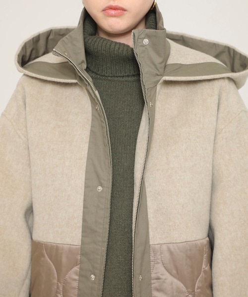 ！最安値！casa fline 再生ポリエステルバイカラーコート CASA FLINE（カーサフライン）の「【CASA FLINE(カーサフライン