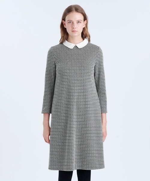 マッキントッシュフィロソフィー　ロング　ニットコンビワンピース　ネイビー　グレー ニットコンビジャージーワンピース(ワンピース)｜MACKINTOSH