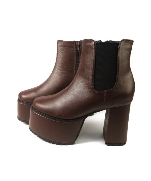 Mafmof（マフモフ）の「Mafmof(マフモフ) サイドゴア 厚底ブーツ（ブーツ・レディース・ブラック/ダークブラウン・LL/S/M/L）」の11枚目の写真