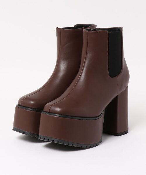 Mafmof（マフモフ）の「Mafmof(マフモフ) サイドゴア 厚底ブーツ（ブーツ・レディース・ブラック/ダークブラウン・LL/S/M/L）」の6枚目の写真