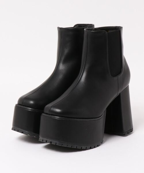 Mafmof（マフモフ）の「Mafmof(マフモフ) サイドゴア 厚底ブーツ（ブーツ・レディース・ブラック/ダークブラウン・LL/S/M/L）」の5枚目の写真