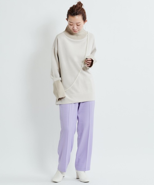 DouDou(ドゥドゥ)の「サテンイージーパンツ(その他パンツ・レディース・ベージュ/ライトグリーン/バイオレット・38/36)」の5枚目の写真