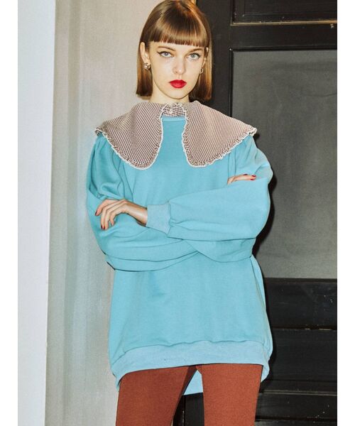 jouetie(ジュエティ)の「パワショルBIGカラープルオーバー(スウェット・レディース・ブラック/グリーン/ブルー・MEDIUM)」の12枚目の写真