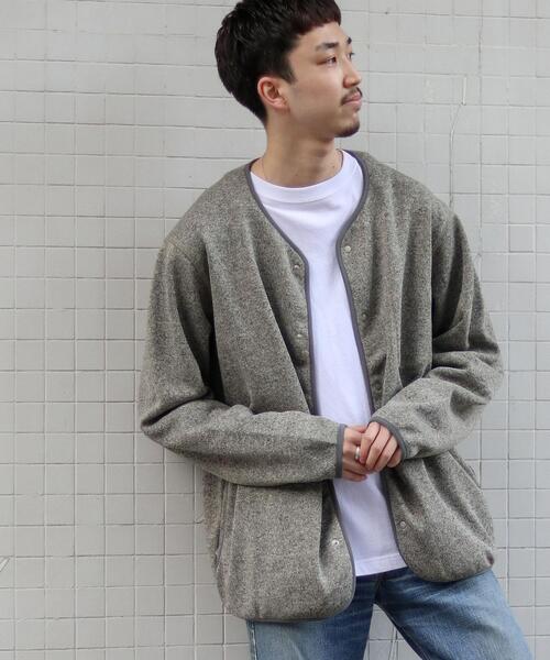 coen（コーエン）の「カチオンフリースカーディガン（カーディガン/ボレロ・メンズ・ベージュ/ブラック・LARGE/MEDIUM/X-LARGE/SMALL）」の2枚目の写真