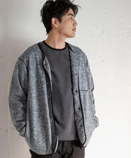 coen（コーエン）の「カチオンフリースカーディガン（カーディガン/ボレロ・メンズ・ベージュ/ブラック・LARGE/MEDIUM/X-LARGE/SMALL）」の3枚目の写真