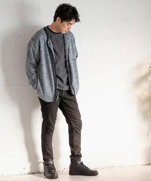 coen（コーエン）の「カチオンフリースカーディガン（カーディガン/ボレロ・メンズ・ベージュ/ブラック・LARGE/MEDIUM/X-LARGE/SMALL）」の5枚目の写真