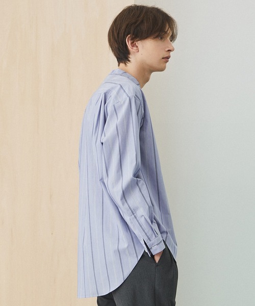 UNITED TOKYO（ユナイテッドトウキョウ）の「ストライプVネックリラックスシャツ（シャツ/ブラウス・メンズ・サックスブルー/ブラック/ベージュ・1/2/3）」の7枚目の写真