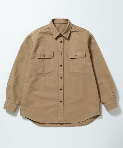 ADAM ET ROPE'(アダムエロペ)の「【コットン×和紙】ルーズシルエット CPOシャツ/UNISEX(シャツ/ブラウス・メンズ・カーキ/キャメル・M/L)」の1枚目の写真