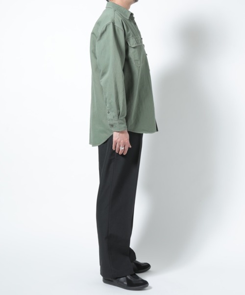 ADAM ET ROPE'(アダムエロペ)の「【コットン×和紙】ルーズシルエット CPOシャツ/UNISEX(シャツ/ブラウス・メンズ・カーキ/キャメル・M/L)」の7枚目の写真