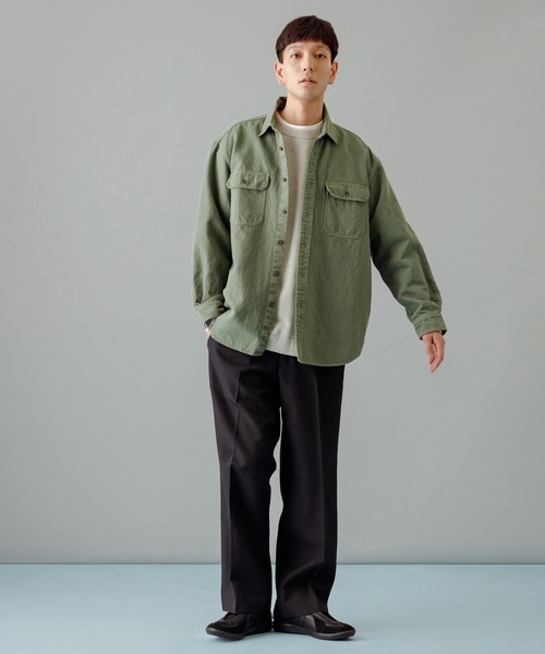 ADAM ET ROPE'(アダムエロペ)の「【コットン×和紙】ルーズシルエット CPOシャツ/UNISEX(シャツ/ブラウス・メンズ・カーキ/キャメル・M/L)」の15枚目の写真