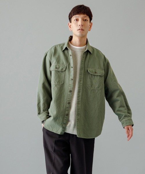 ADAM ET ROPE'(アダムエロペ)の「【コットン×和紙】ルーズシルエット CPOシャツ/UNISEX(シャツ/ブラウス・メンズ・カーキ/キャメル・M/L)」の14枚目の写真