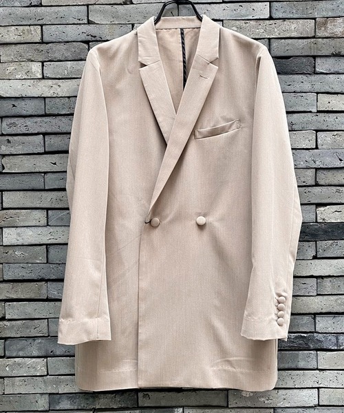 NO ID.（ノーアイディ）の「【NO ID.】Double Breasted Notched Lapel Half Jacket / ダブル ブレスト ノッチドラペル ハーフ ジャケット（テーラードジャケット・メンズ・ブラック/ベージュ/グレー・1/2）」の3枚目の写真