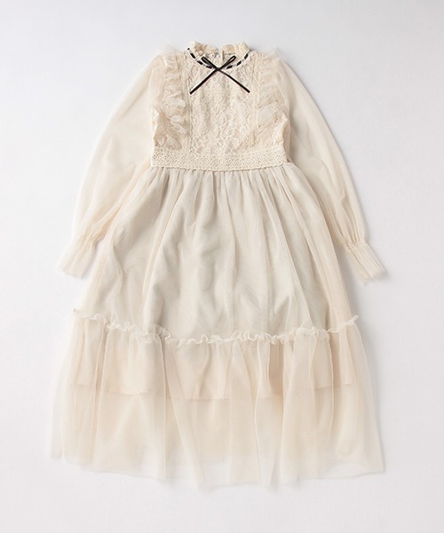 Melteen ビンテージライクチュールドレス ホワイト160サイズ(Mサイズ) Melteen（メルティーン）の「Melteenビンテージライクチュール