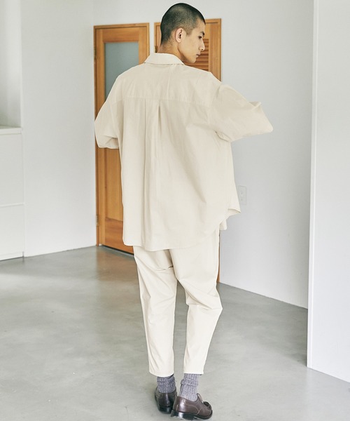 nowm（ノウム）の「【nowm】TYPEWRITER LOOSE BOX SHIRT ＆ BALLOON TAPERED PANTS / タイプライター シャツセットアップ（セットアップ・メンズ・チャコールグレー/グレイッシュブルー/キナリ・M/L）」の14枚目の写真