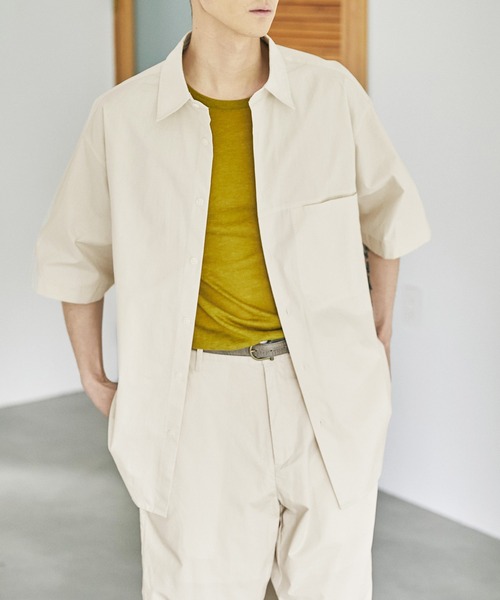 nowm（ノウム）の「【nowm】TYPEWRITER LOOSE BOX SHIRT ＆ BALLOON TAPERED PANTS / タイプライター シャツセットアップ（セットアップ・メンズ・チャコールグレー/グレイッシュブルー/キナリ・M/L）」の16枚目の写真
