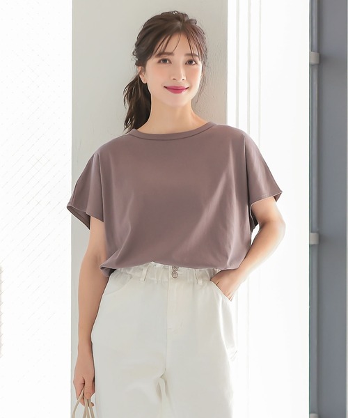 KOBE LETTUCE(コウベレタス)の「バックボタンオーバーサイズカットソートップス(Tシャツ/カットソー・レディース・オフホワイト/ベージュ/オリーブ/ブルー/ブラック/ブラウン/ブルー系・FREE)」の3枚目の写真