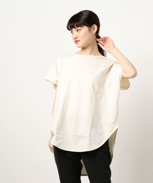 KOBE LETTUCE(コウベレタス)の「バックボタンオーバーサイズカットソートップス(Tシャツ/カットソー・レディース・オフホワイト/ベージュ/オリーブ/ブルー/ブラック/ブラウン/ブルー系・FREE)」の17枚目の写真