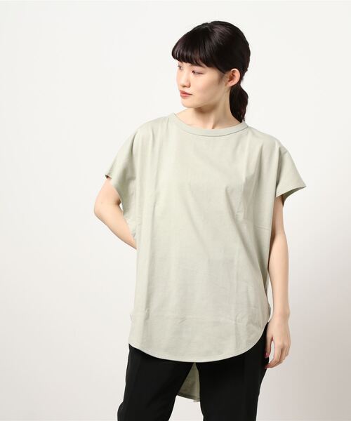 KOBE LETTUCE(コウベレタス)の「バックボタンオーバーサイズカットソートップス(Tシャツ/カットソー・レディース・オフホワイト/ベージュ/オリーブ/ブルー/ブラック/ブラウン/ブルー系・FREE)」の9枚目の写真