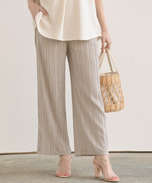 rps（アールピーエス）の「総柄スピンドルワイドパンツ（その他パンツ・レディース・ブラック/オフホワイト/ライトカーキ/グレイッシュベージュ・M）」の4枚目の写真