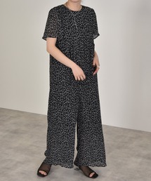 小花柄プリーツオールインワン