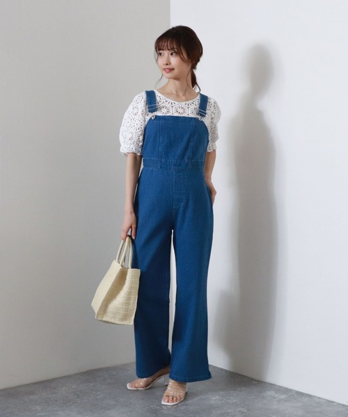 archives(アルシーヴ)の「レースアップサロペット(サロペット/オーバーオール・レディース・ネイビー/オフホワイト/ブルー・MEDIUM)」の12枚目の写真