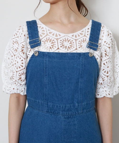 archives(アルシーヴ)の「レースアップサロペット(サロペット/オーバーオール・レディース・ネイビー/オフホワイト/ブルー・MEDIUM)」の13枚目の写真