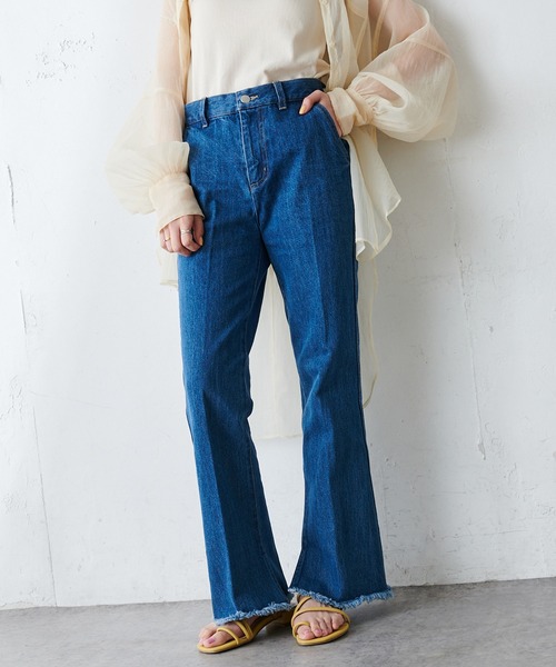 DISCOAT（ディスコート）の「デニムスリットパンツ（デニムパンツ・レディース・ブルー/サックスブルー・SMALL/MEDIUM/LARGE）」の19枚目の写真