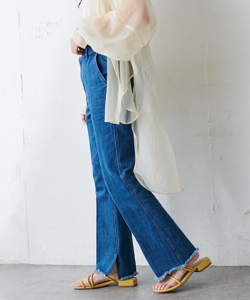 DISCOAT（ディスコート）の「デニムスリットパンツ（デニムパンツ・レディース・ブルー/サックスブルー・SMALL/MEDIUM/LARGE）」の20枚目の写真