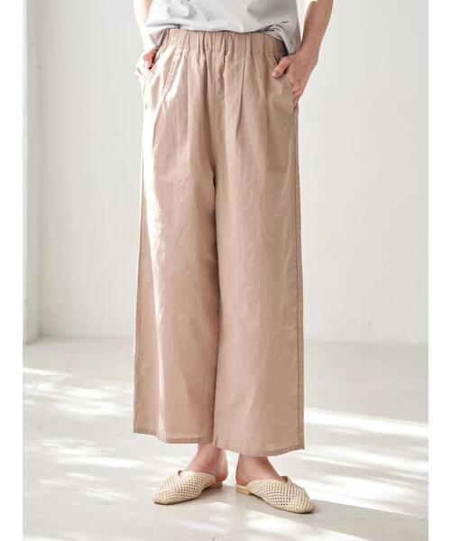 earth music&ecology(アースミュージックアンドエコロジー)の「フレンチリネンブレンドパンツ *(その他パンツ・レディース・ベージュ/その他5/ダークネイビー/ホワイト系その他2・FREE)」の6枚目の写真