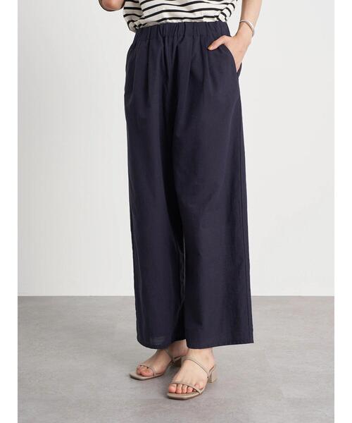 earth music&ecology(アースミュージックアンドエコロジー)の「フレンチリネンブレンドパンツ *(その他パンツ・レディース・ベージュ/その他5/ダークネイビー/ホワイト系その他2・FREE)」の5枚目の写真