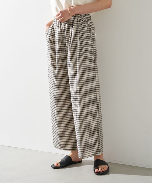 earth music&ecology(アースミュージックアンドエコロジー)の「フレンチリネンブレンドパンツ *(その他パンツ・レディース・ベージュ/その他5/ダークネイビー/ホワイト系その他2・FREE)」の1枚目の写真