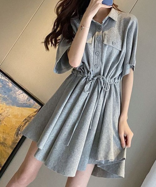 Abitokyo アビトーキョー のファッション ワンピース ウエストマークスウェットチュニックワンピース ワンピース