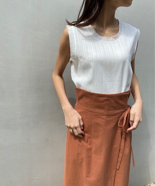 AZUL ENCANTO（アズールエンカント）の「前ラップ風スカート（スカート・レディース・ブラウン/ベージュ/ブラック/レッド・MEDIUM/SMALL）」の13枚目の写真