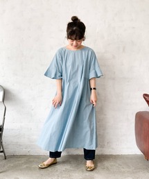 【低身長向けアイテム/WEB限定】総刺繍バックリボンワンピース